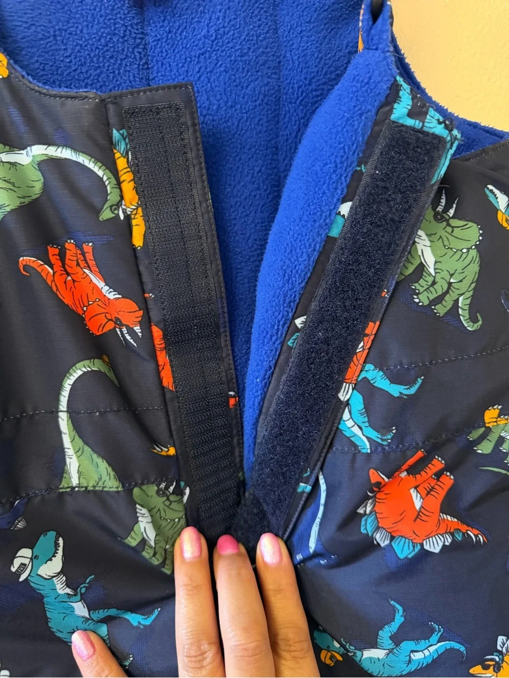 The Children's Place Navy Dinosaur Snow Bibs - Multicolor